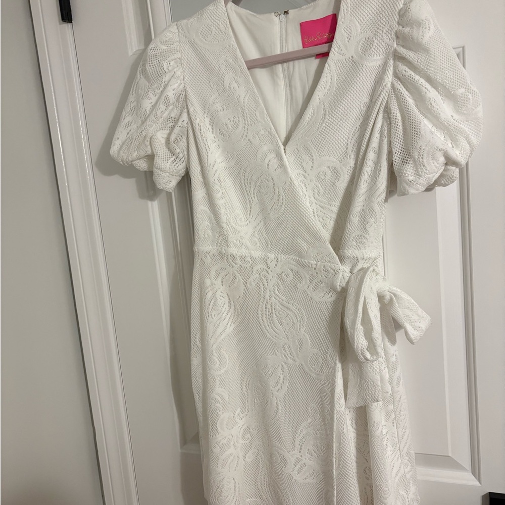 White Lace Wrap Dress -Lilly Pulitzer